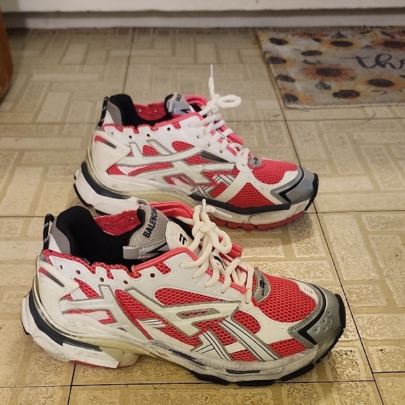 Balenciaga Red and White Athletic Shoes - Picture 2 of 4
